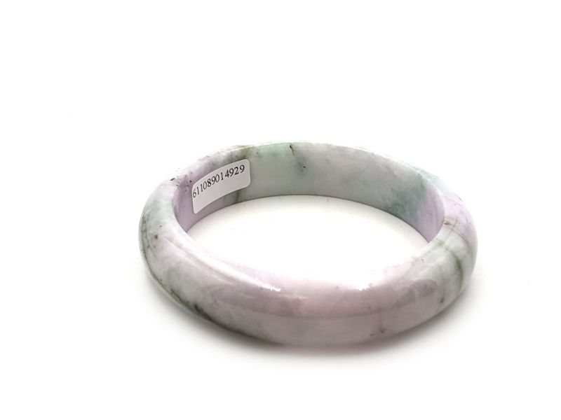 Pulsera Jade Brazalete del Clase A Blanco y verde moteado 3