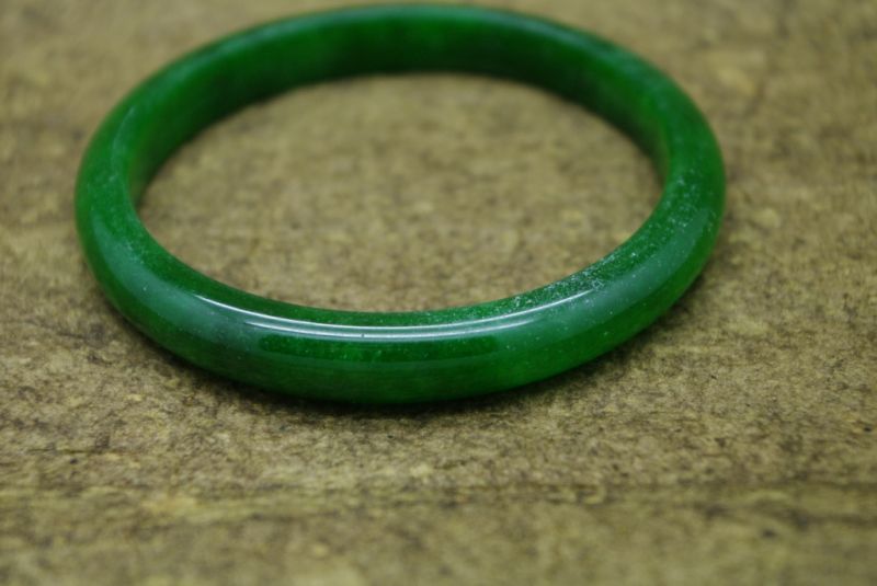 Pulsera Jade Brazalete del Clase A Verde translúcido 4