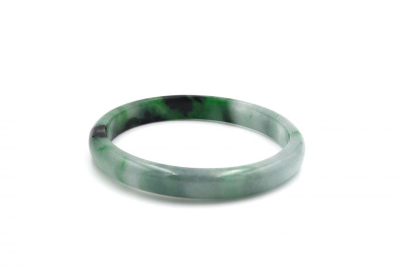 Pulsera Jade Brazalete del Clase A Verde y Verde Oscuro 2