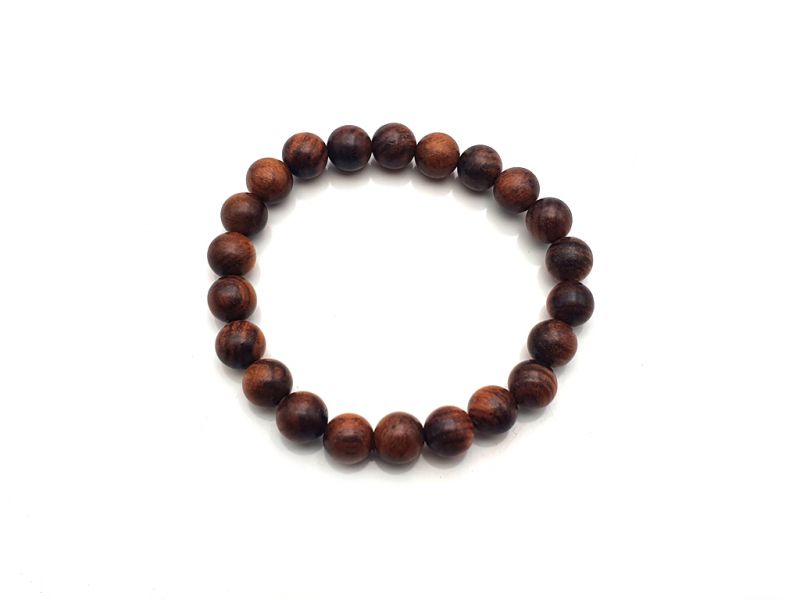 Pulsera Tibetana Yapa mala en madera - 100% natural - 8mm - Madera de rosa 1