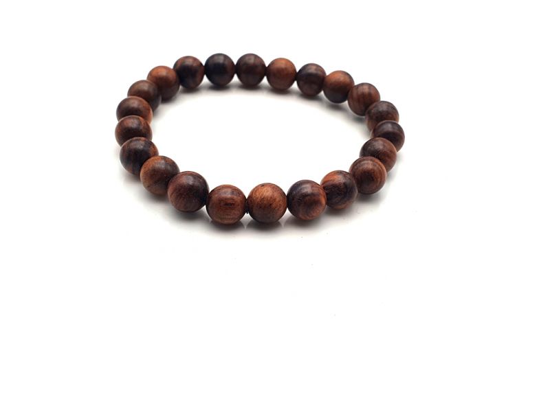 Pulsera Tibetana Yapa mala en madera - 100% natural - 8mm - Madera de rosa 2