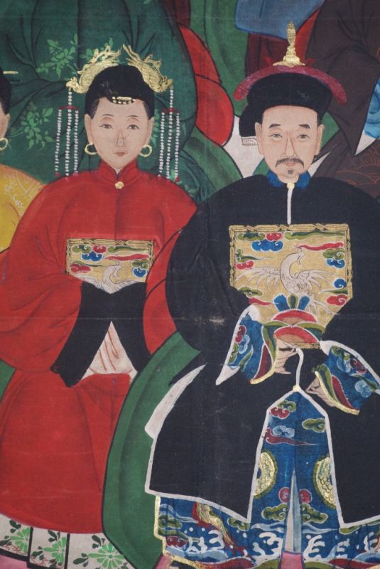 Qing Dynastie Grosse Chinesische Ahnenbilder 11 Personen 5