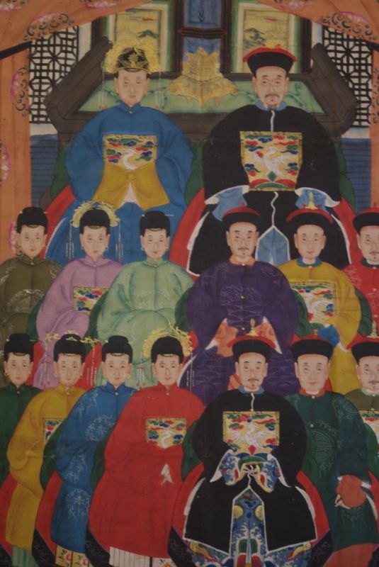 Qing Dynastie Grosse Chinesische Ahnenbilder 15 Personen 2