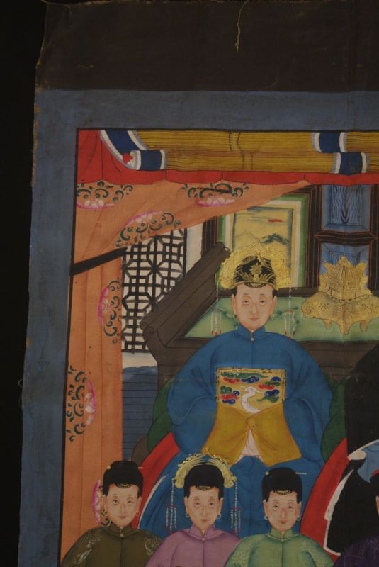 Qing Dynastie Grosse Chinesische Ahnenbilder 15 Personen 3
