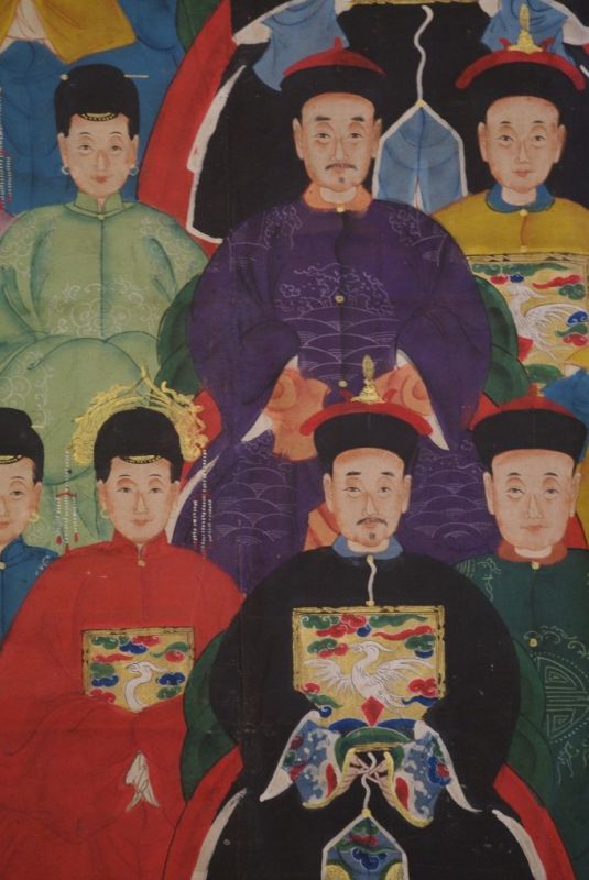 Qing Dynastie Grosse Chinesische Ahnenbilder 15 Personen 4