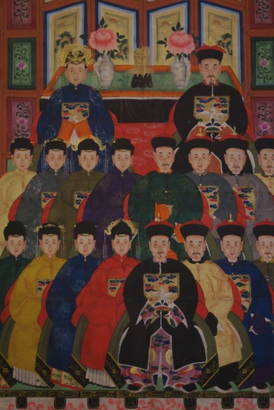 Qing Dynastie Grosse Chinesische Ahnenbilder 18 Personen 2