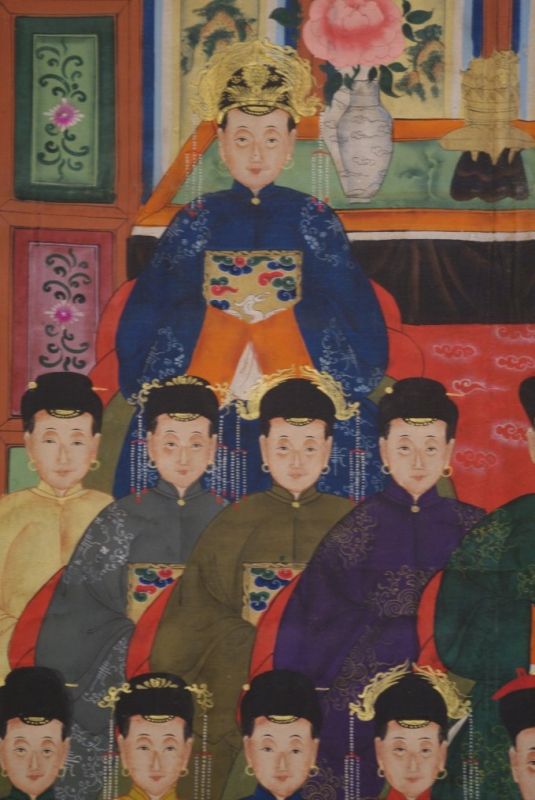 Qing Dynastie Grosse Chinesische Ahnenbilder 18 Personen 3