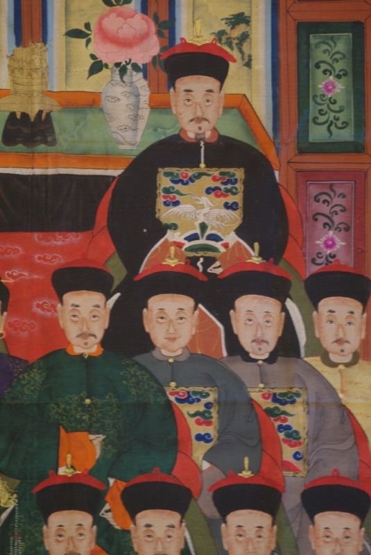 Qing Dynastie Grosse Chinesische Ahnenbilder 18 Personen 4