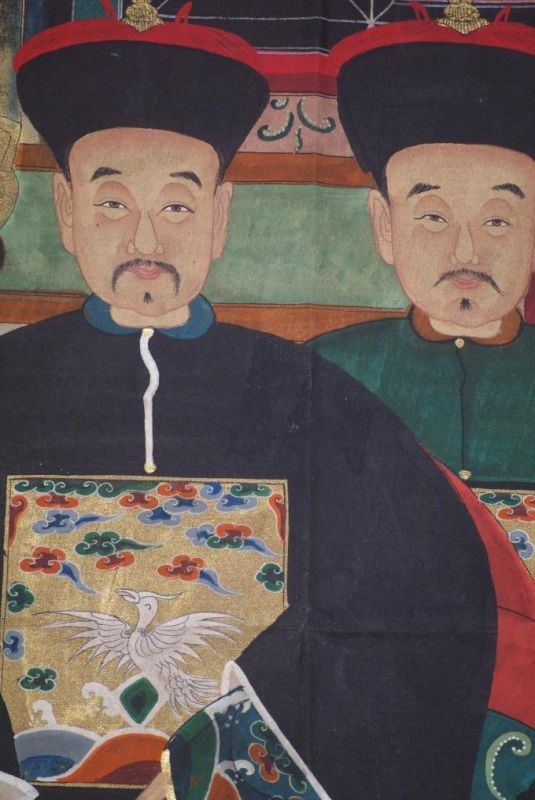 Qing Dynastie Grosse Chinesische Ahnenbilder 4 Personen 4