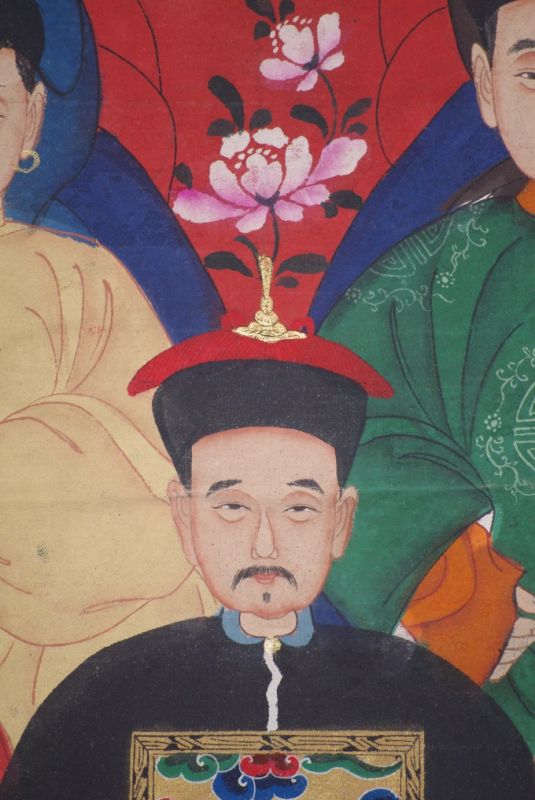 Qing Dynastie Grosse Chinesische Ahnenbilder 7 Personen 5