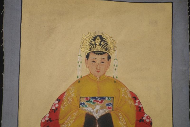 Qing Kleine Ahnenpaare und Kaiser Malerei Kaiser Gelb 4