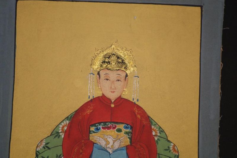 Qing Kleine Ahnenpaare und Kaiser Malerei Kaiser Gelb 3