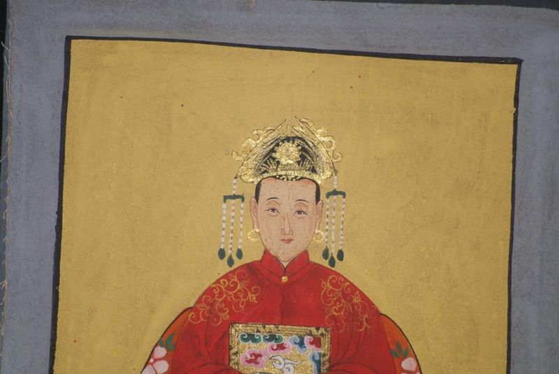 Qing Kleine Ahnenpaare und Kaiser Malerei Kaiser Gelb 3