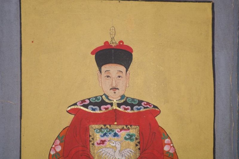 Qing Kleine Ahnenpaare und Kaiser Malerei Kaiser Gelb 4