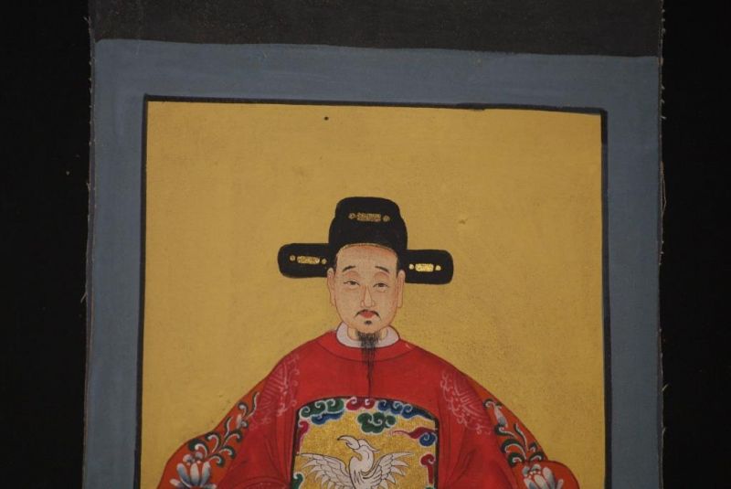 Qing Kleine Ahnenpaare und Kaiser Malerei Rot 4