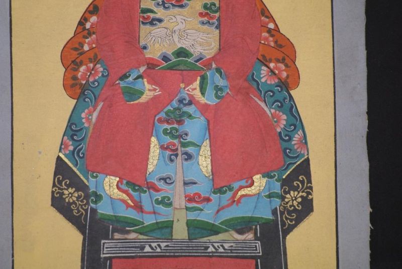 Qing Kleine Ahnenpaare und Kaiser Malerei Rot 5