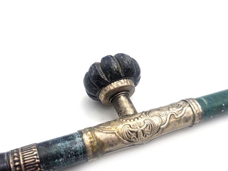 Click thumbnail to enlarge and hover over the picture to zoom Qing‑Style Chinese Opium Pipe – 30Year‑Old Reproduction - Green 3