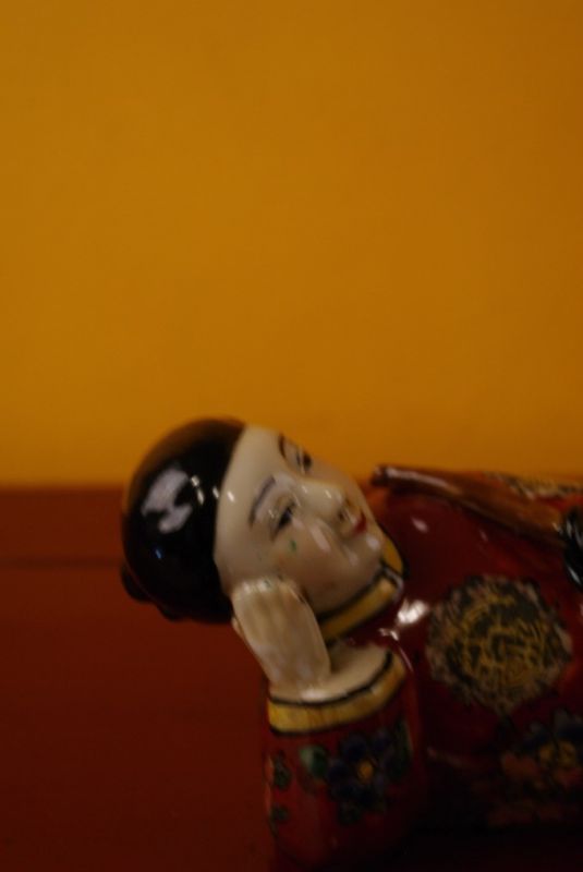 Rauchen Opium polychrome Statue 5