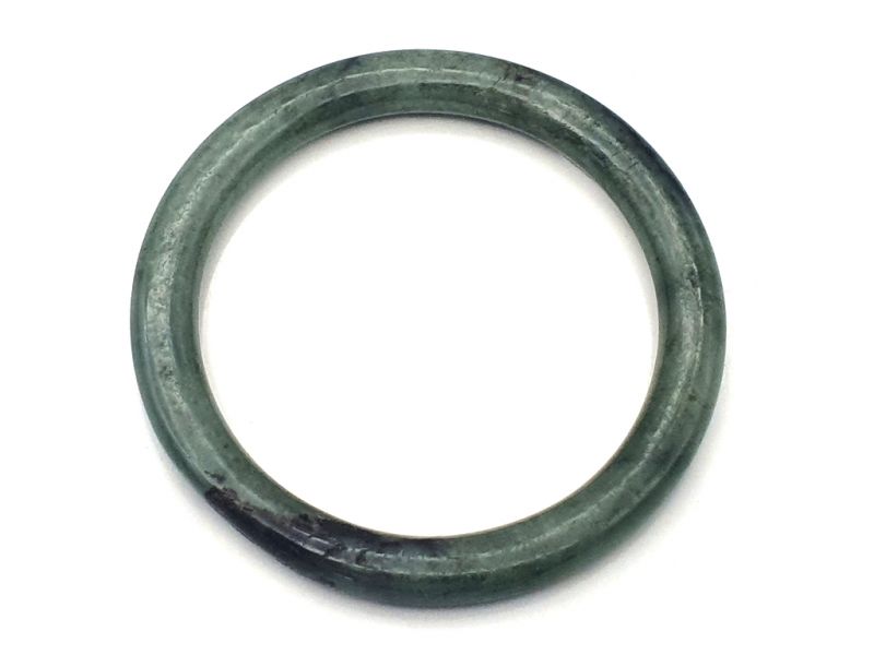 Real Jade Bangle - Jade Bracelet - online Jade shop -5.70 cm - Imperial green and black - not perfectly round 1