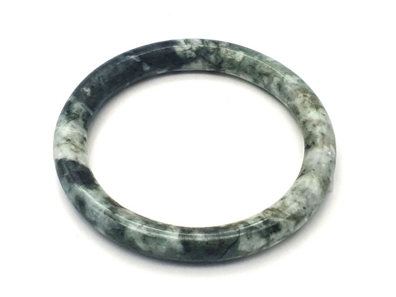 Real Jade Bangle - Jade Bracelet - online Jade shop -5.80cm - Several shades of green 2