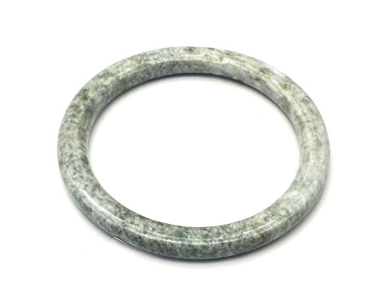 Real Jade Bangle - Jade Bracelet - online Jade shop -5.90 cm - White and green 2