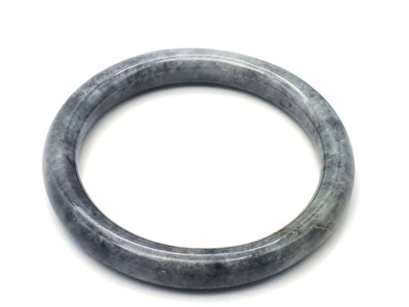 Real Jade Bangle - Jade Bracelet - online Jade shop -6.20cm - Gray - Not perfectly round 2