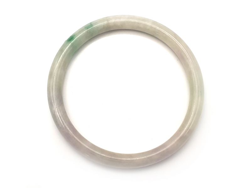 Real Jade Bangle - Jade Bracelet - online Jade shop -6cm - White with a green spot 1