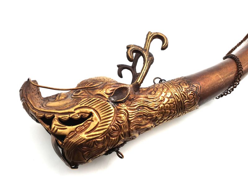 Reliquaire Tibétain Trompette Dragon 3