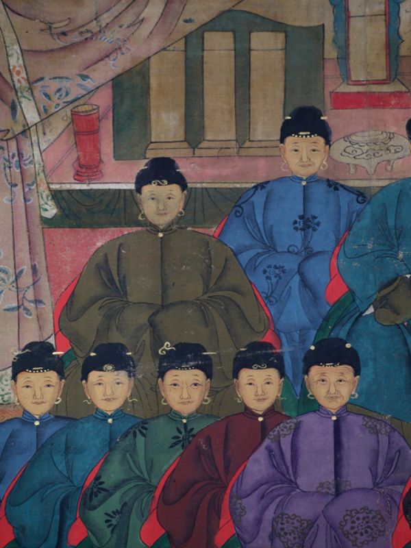 Reproducción antigua - Ancestros Chinos - Dinastía Qing - Familia de dignatarios 2