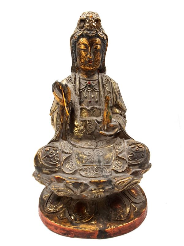 Reproducción antigua - Muy Grande Estatua votiva china - Diosa GuanYin 1