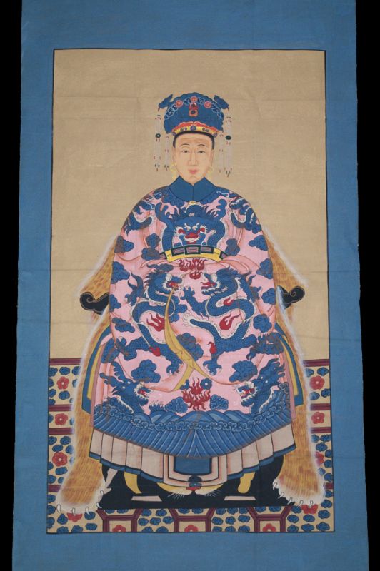 Retrato de antepasado chino muy grande - Majestuoso - Emperatriz - Rosa 2
