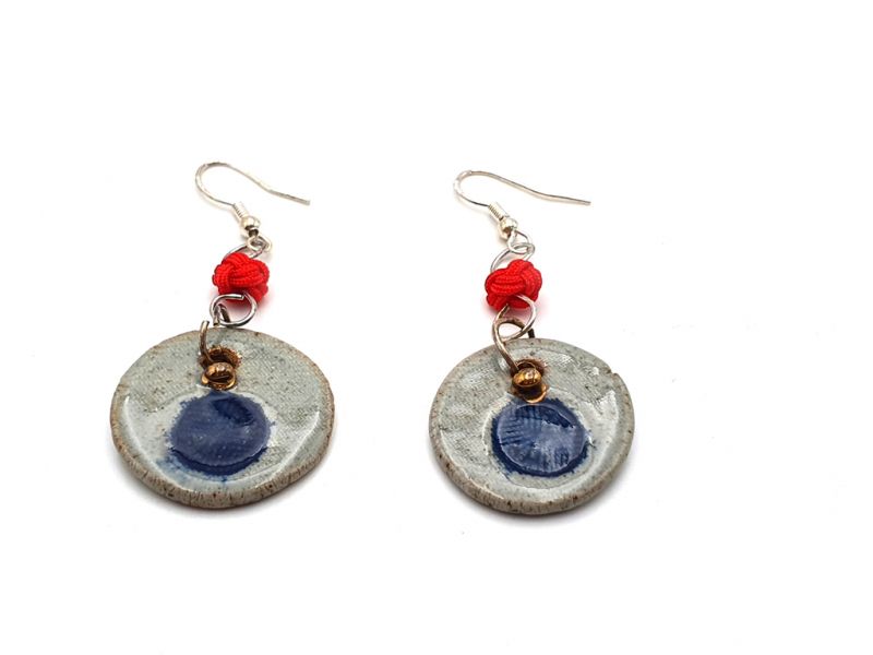 Road to India Ceramic Earrings Blue 2