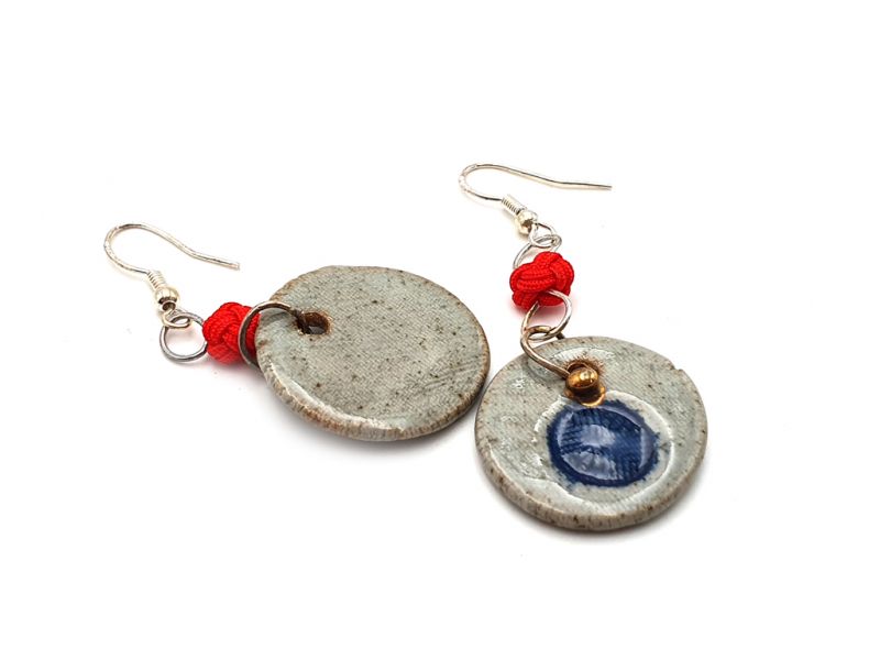 Road to India Ceramic Earrings Blue 3