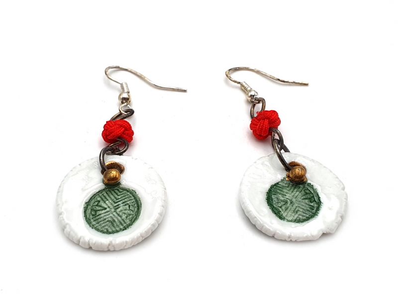 Road to India Ceramic Earrings Green 2