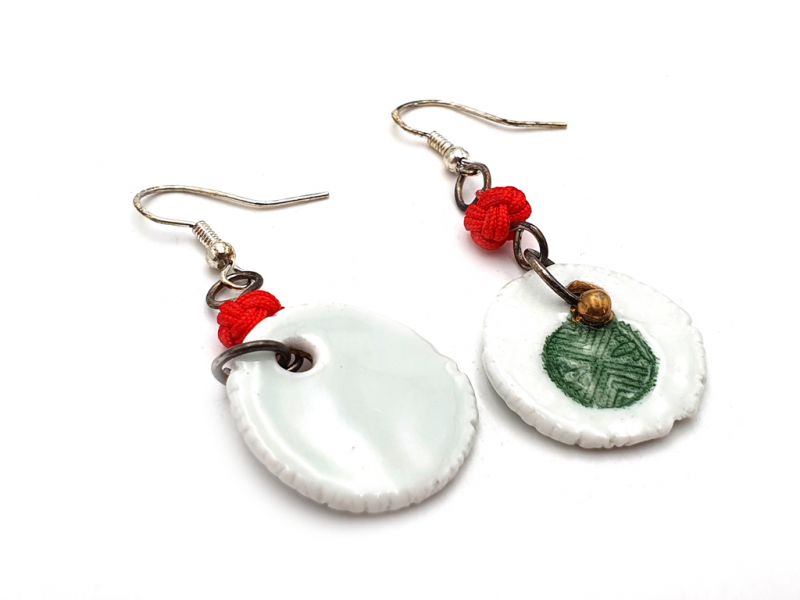 Road to India Ceramic Earrings Green 3