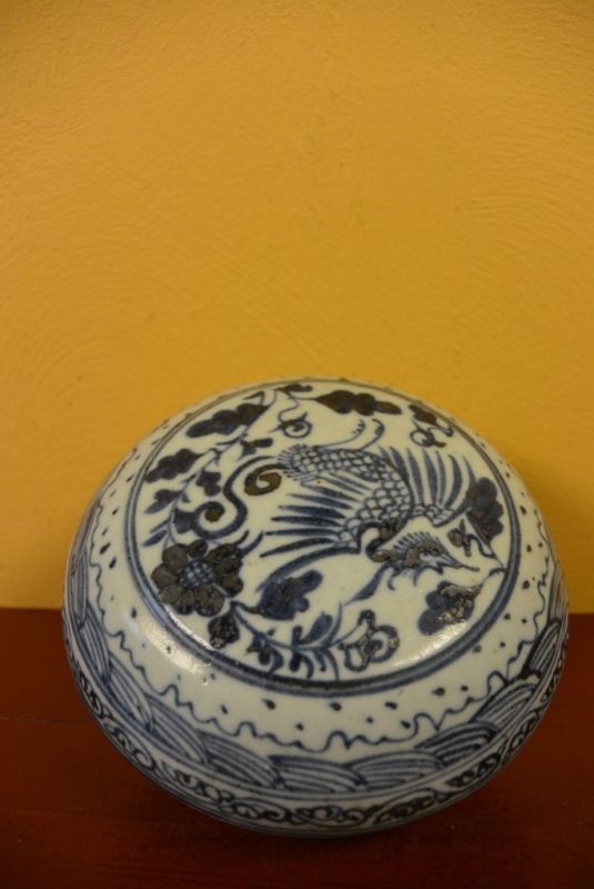 Round Porzellan-Box Vogel 2