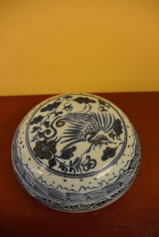 Round Porzellan-Box Vogel 3