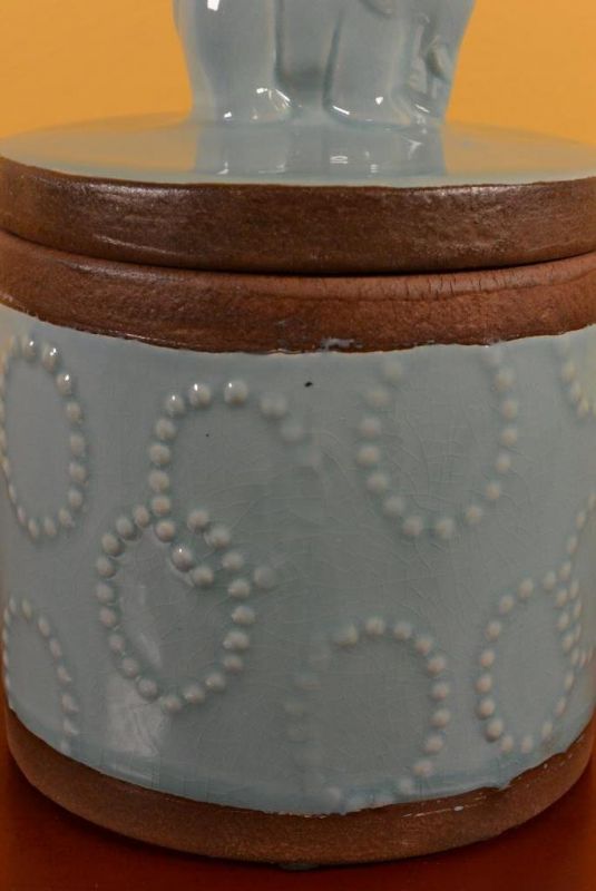 Rund chinesische Vase Modernes Porzellan Blau Elefant 3