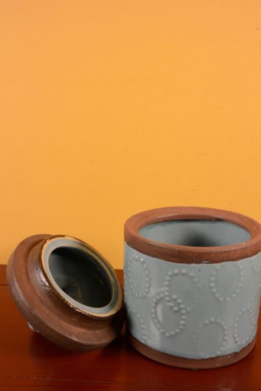 Rund chinesische Vase Modernes Porzellan Blau Elefant 5
