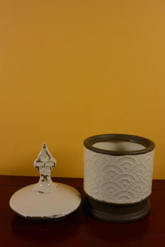 Rund chinesische Vase Modernes Porzellan Weiß 4