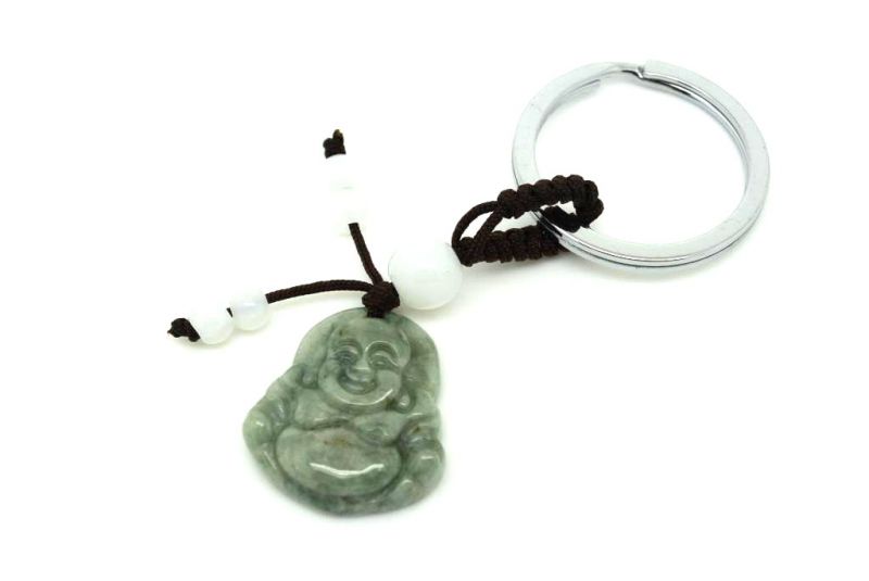 Schlüsselanhänger aus Jade Lachender Buddha 2
