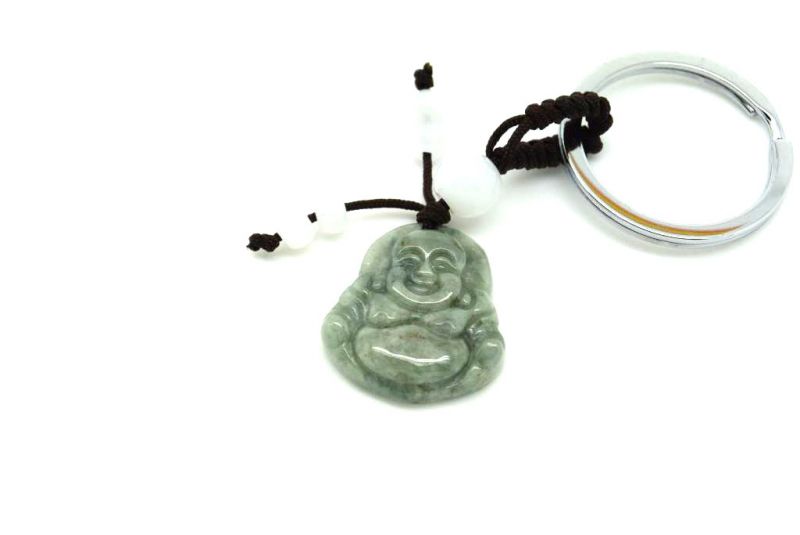 Schlüsselanhänger aus Jade Lachender Buddha 5
