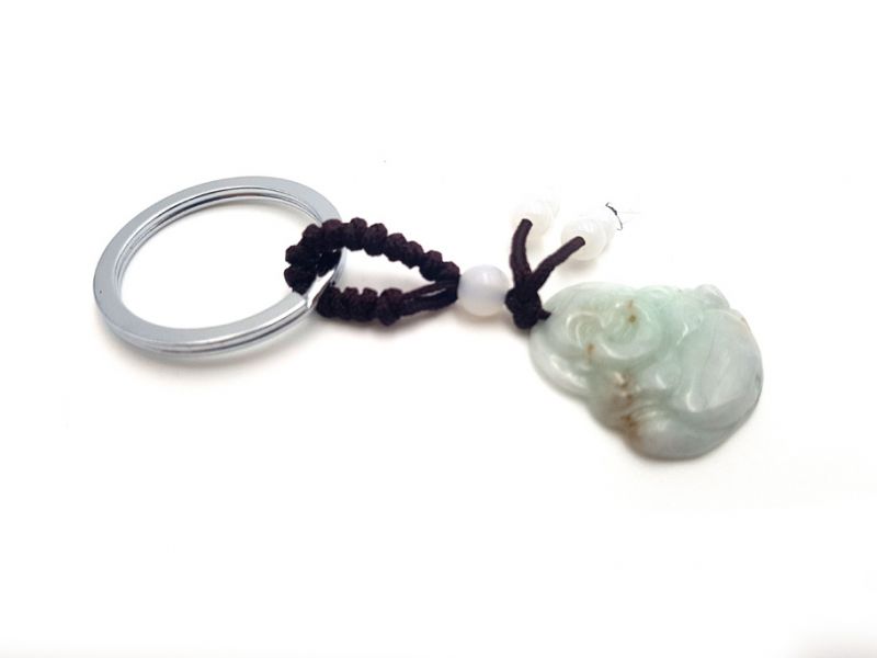 Schlüsselanhänger aus Jade Lachender Buddha 2