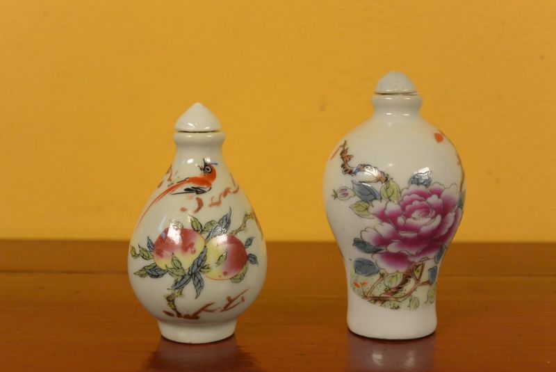 Schnupftabakflasche Blumen und Vögel 1 3