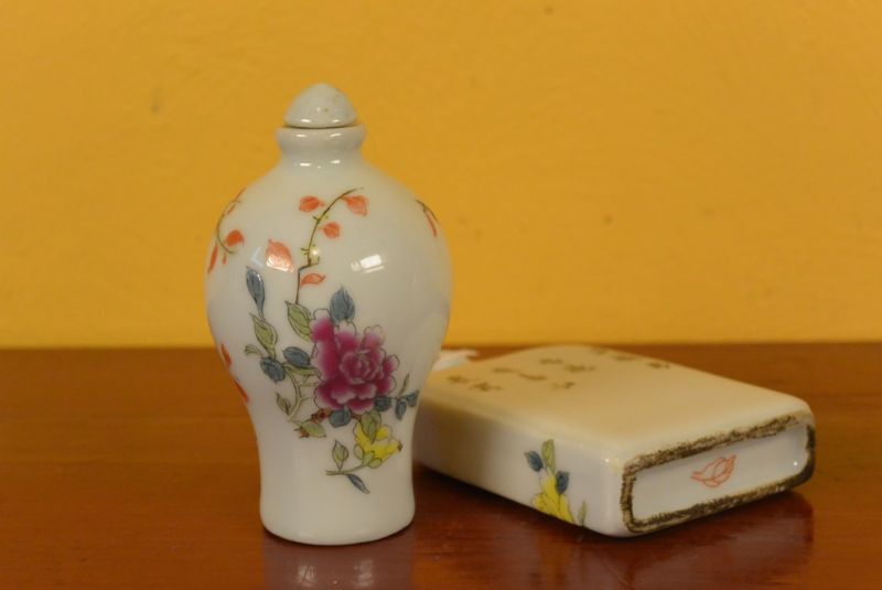 Schnupftabakflasche Blumen und Vögel 1 5