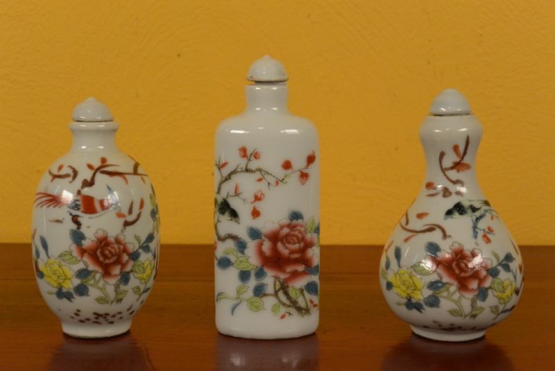 Schnupftabakflasche Blumen und Vögel 2 2