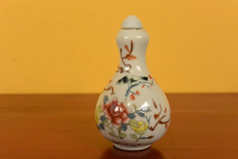 Schnupftabakflasche Blumen und Vögel 2 5