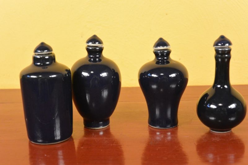 Schnupftabakflasche Chinesische blau 4