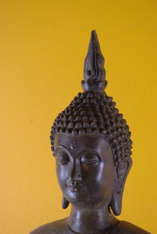 Schöne Bronze stehender Buddha aus Tibet 3