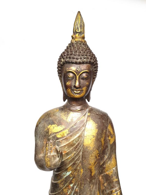 Schöne Bronze stehender Buddha aus Tibet 2